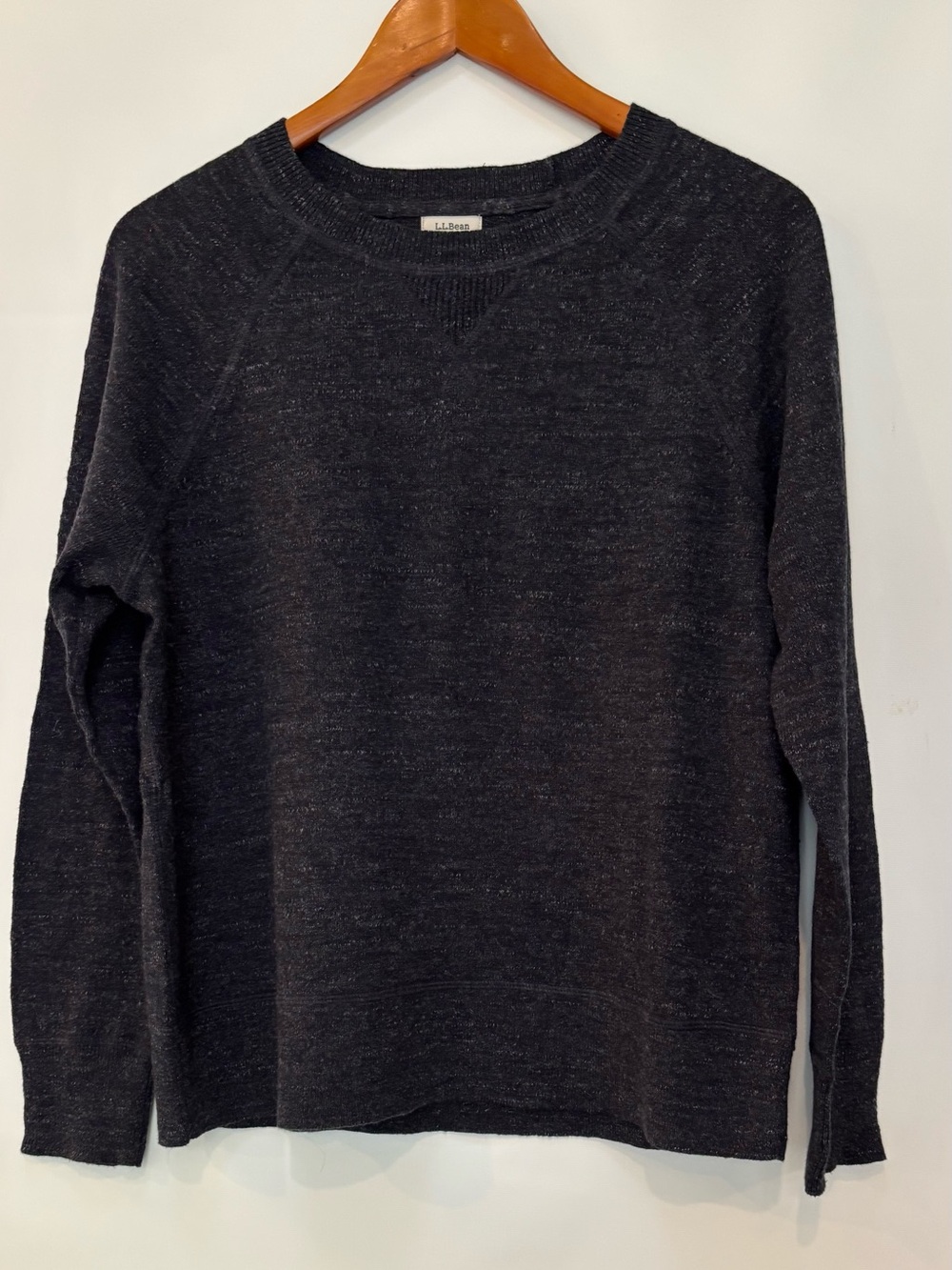 L.L. Bean Women’s Charcoal Crewneck Slub Sweater